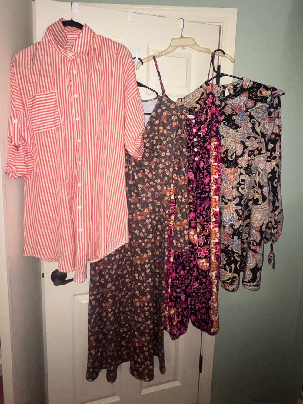 Boho Clothing Bundle 4 Piece SHEIN Dresses Jumpsuit Oversized Shirt L M